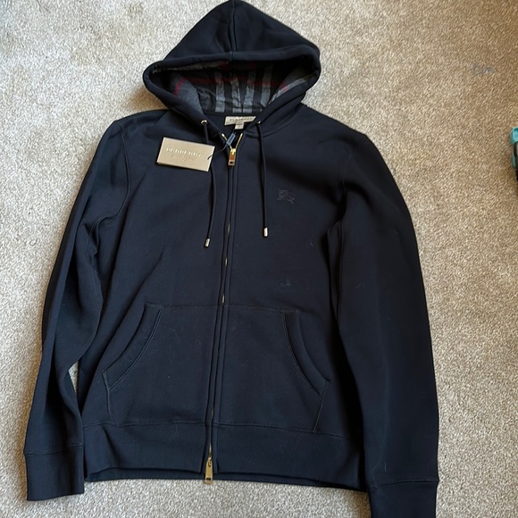 Burberry Sweaters Mens Black Burberry Zip Up Hoodie Poshmark